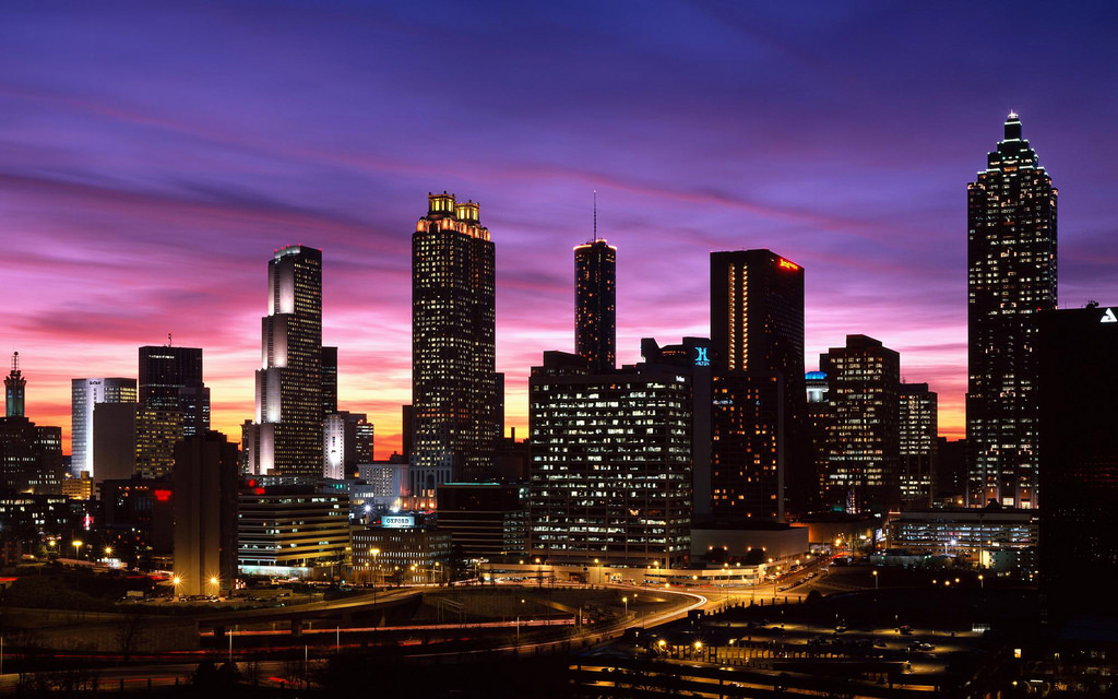 Atlanta skyline at dusk