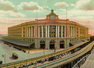 Boston South Station historic postcard
