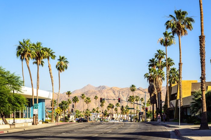 Palm Springs, California, a stop on the Sunset Limited route