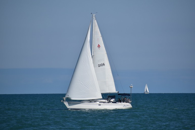 Sailboat near Montrose Beach in Chicago