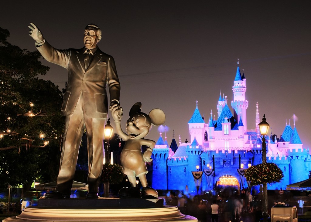 Disneyland California at night