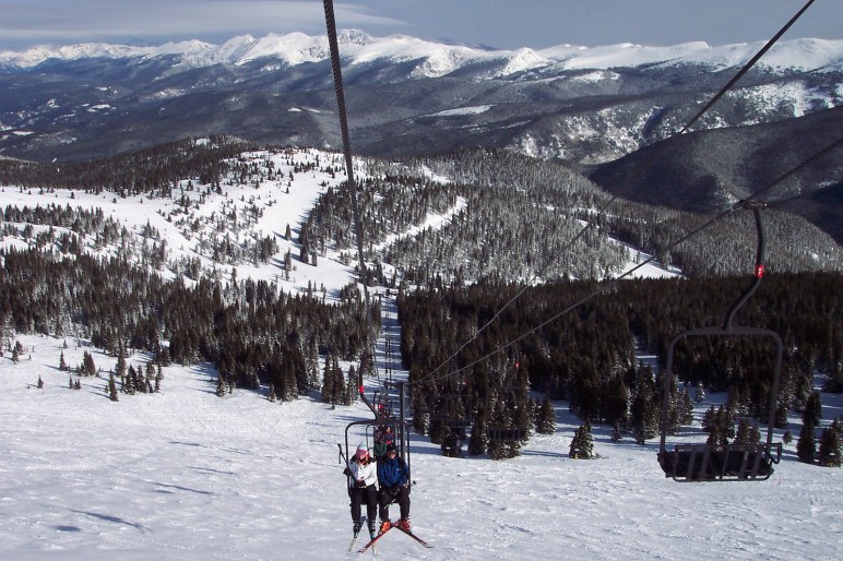Winter Park ski lift in Colorado Rocky Mountains