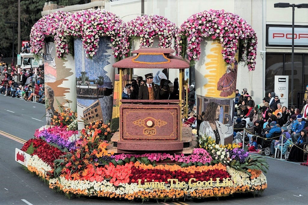 Rose Parade float in Pasadena, California