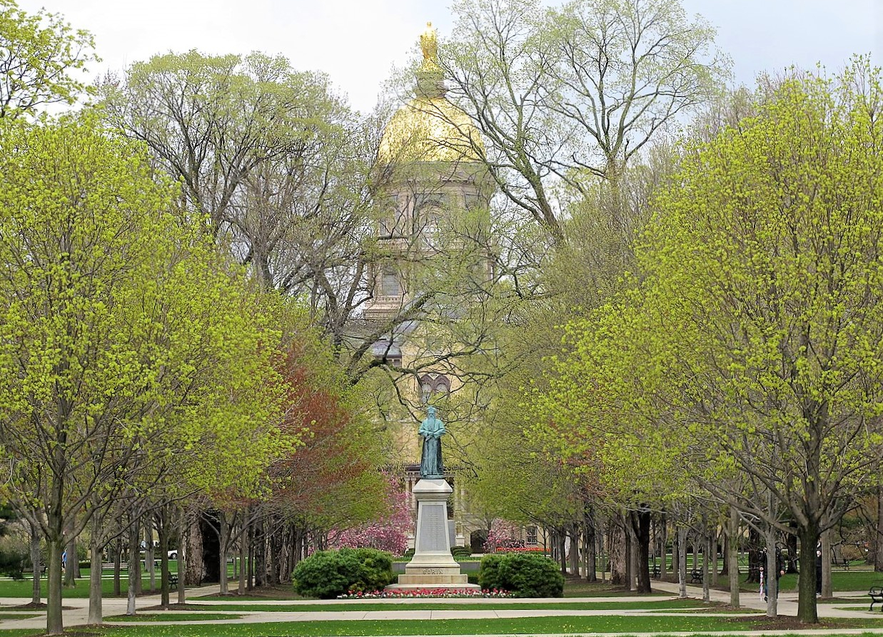 University of Notre Dame in the Spring