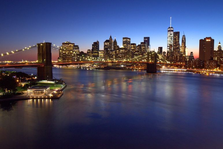 Brooklyn Bridge with Manhattan skyline