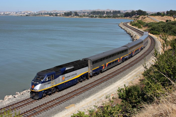 Amtrak's Capitol Corridor train in Pinole, California