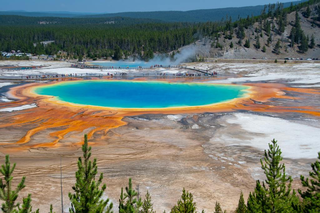 The Grand Prismatic Spring in Yellowstone National Park
